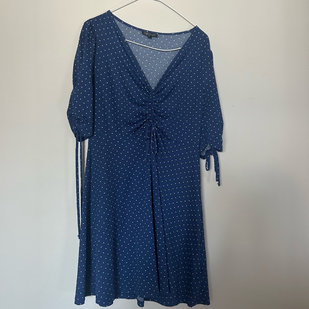 BLUE & WHITE POLKADOT DRESS FROM TOPSHOP US 8 💙